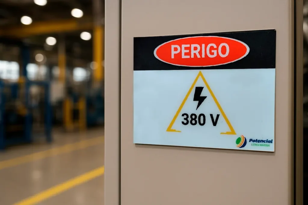 Adesivo para identificação de equipamentos industriais