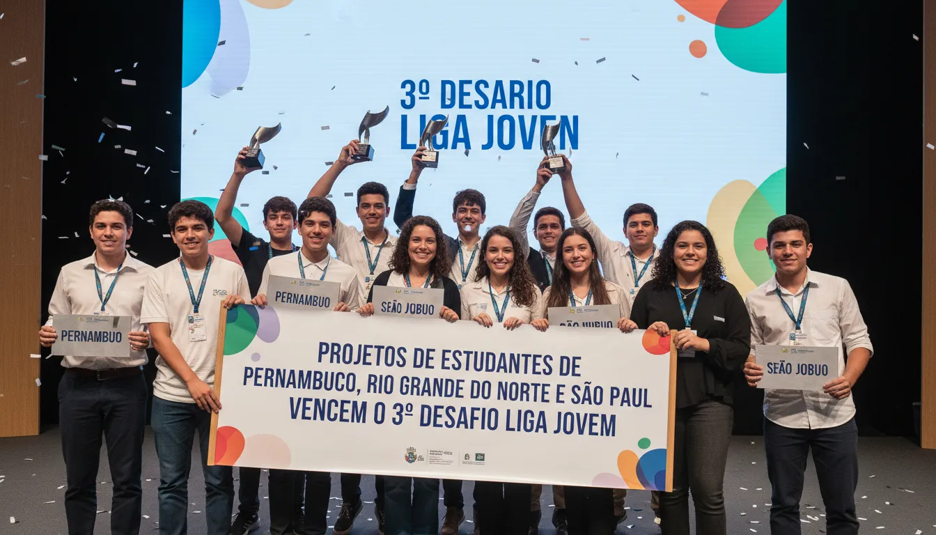 Estudantes de Pernambuco, RN e SP vencem Desafio Liga Jovem e conquistam prêmio internacional