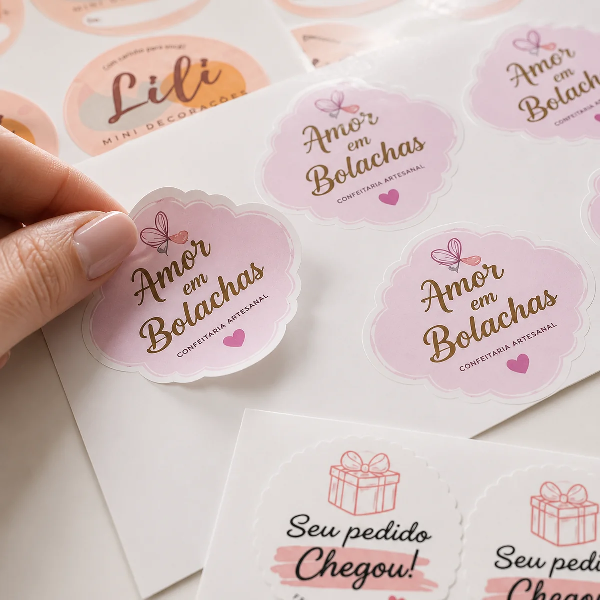 Lacre e etiqueta adesiva personalizada impressa em papel couché