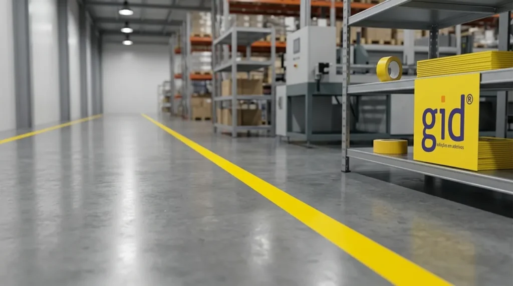 Demarcação de Piso Industrial: Normas, Cores e Como Escolher a Fita Certa